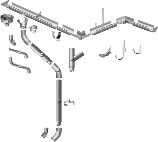 Diagrama explodata sistem de jgheaburi si burlane Novatik Ronda