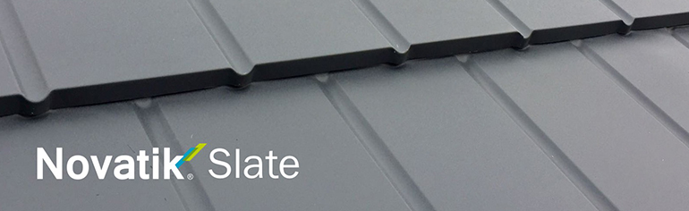 In luna februarie 2017 am lansat un nou produs din gama Novatik – tigla metalica in panouri mici Novatik Slate Mat